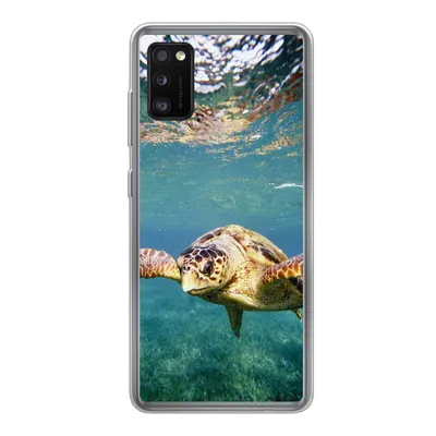 Produktbild von MuchoWow® Handyhülle Schutzhülle Hülle für Samsung Galaxy A41 Schildkröte - Wasser - Blau Silikon Softcase Handy Hülle - Mobiltelefon