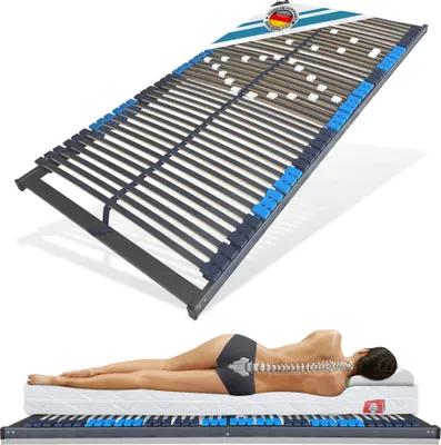 Produktbild von Lattenrost 100x200 cm 7,5 cm Hoch 42 Leisten 7-Zonen Schulterzone Härteregulierung  Germany