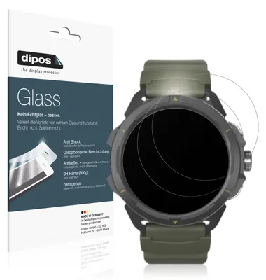 Produktbild von 2x Schutzfolie für Hammer Watch 2 Military Edition matt - Anti-Shock 9H Folie dipos Glass Kunststoffglas