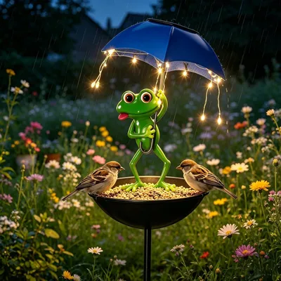 Obrázok produktu pre Solárna kŕmidlo pre žaby s osvetlením