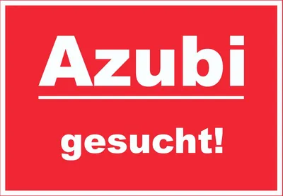 Produktbild von Azubi gesucht Schild mit Text Aushängeschild rot-weiss A4 Rückseite selbstklebend