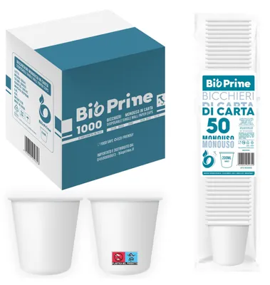 Obrázok produktu pre 200 ml biologicky rozložiteľné papierové kelímky, 1000 kusov