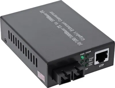 Image de InLine® 66659A Convertisseur réseau média 10/100/1000Mb/s TP vers fibre optique (SC duplex), MM, 550m