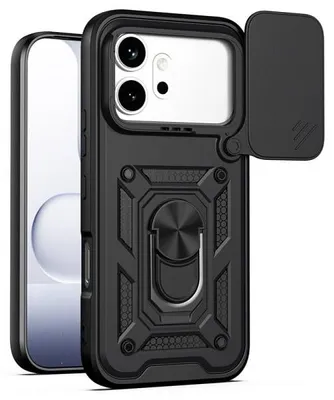 Obrázek produktu pro Pouzdro Techsuit řady CamShield s posuvnou krytkou fotoaparátu pro Honor 600 / 600 Pro – černé