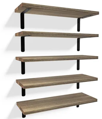 Productafbeelding van Set van 5 houten wandplanken in rustieke stijl