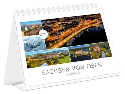 Produktbild von Kalender Sachsen von oben kompakt 2027