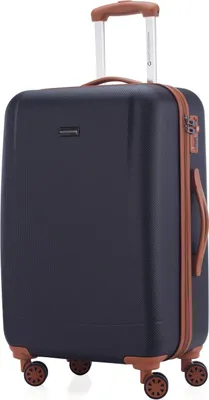 Produktbild von Wannsee - Koffer Trolley mittelgroß robuste Hartschale ABS, Rollkoffer leichter Reisekoffer 4 Doppelrollen, TSA-Zahlenschloss, 68 cm, 63 L,Dunkelblau