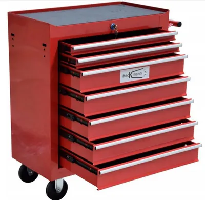 Immagine prodotto di Carrello-armadietto metallico portautensili rosso, porta attrezzi multifunzione con 7 cassetti e ruote mobile ,organizzatore per officina garage 78 × 62 × 33 cm