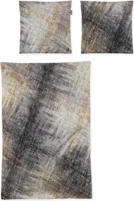 Produktbild von Irisette Flausch-Baumwolle Bettwäsche-Garnitur Zobel 8550  Farbe grau  200x200+2x80x80cm