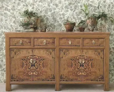 Produktbild von Chiński kredens niski kredens brązowy orientalny komoda szafka kredens meble bufetowe azjatycka szafka ślubna vintage wiejski dom antyczny styl shabby chic dalekowschodni styl kolonialny
