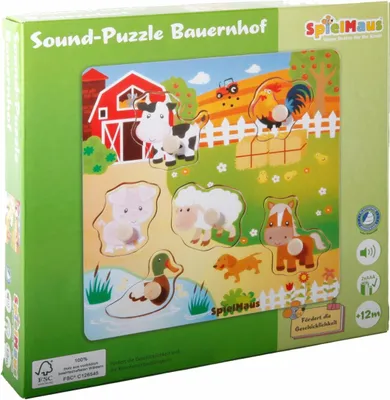 Produktbild von Holzpuzzle Bauernhof mit Sound - pädagogisches Spielzeug