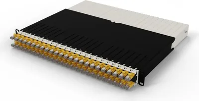 Produktbild von Patchbox.one 8Ru Cat.6A Stp Yellow 0,8M Incl. 6 Patchcatch