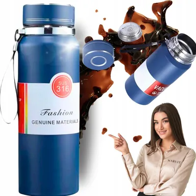 Immagine prodotto di borraccia thermos grande sottovuoto, blu navy