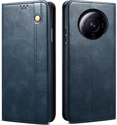 Produktbild von Xiaomi 12S Ultra Hülle, Leder Flip Brieftasche Schutzhülle mit Standfunktion für Xiaomi 12S Ultra Blau