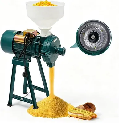 Produktbild von Elektrische Getreidemühle Gewürzmühlen, 2.2KW 40-60 Maschen Kommerzielle Maismühle mit Trichter, Pulvermaschine mit Einstellbarer Stärke, Hochleistungs-Futtermehl-Müslimühle, Weizenmühle