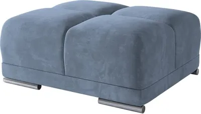 Produktbild von Polsterhocker, Mini Pouf B:91 cm x H:42 cm L:98 cm, Fußhocker, Sitzhocker, Sitzpouf, Puff Hocker Farbe: Blau