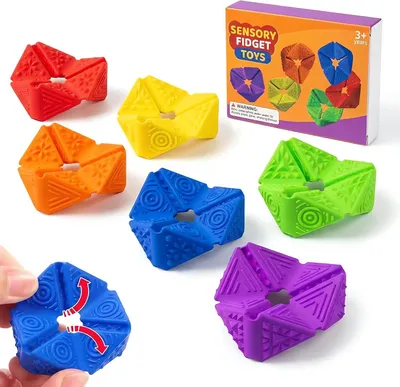 Produktbild von Sensorisches Fidget-Würfelspielzeug – Geräuscharme, strukturierte Silikon-Stressbälle – für ADHS und Autismus
