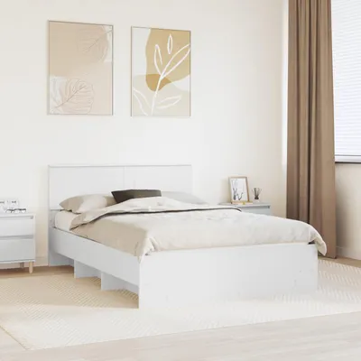 Obrázek produktu pro vidaXL Rám postele s čelem bílý 160 x 200 cm materiál na bázi dřeva
