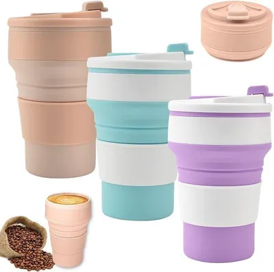Produktbild von Faltbarer Silikonbecher 500ML Reisebecher BPA-frei
