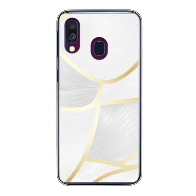 Produktbild von MuchoWow® Handyhülle Schutzhülle Hülle für Samsung Galaxy A40 Abstraktes Muster mit goldenen Linien Silikon Softcase Handy Hülle - Handy-Tasche