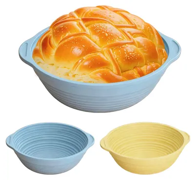2er-Set runde Gärkörbe aus Silikon, 22,8 cm, BPA-frei