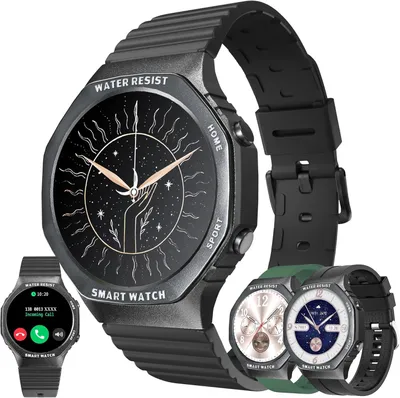 Produktbild von Smartwatch Damen mit Telefonfunktion 1.32" Touchscreen Fitnessuhr mit 123 Sportmodi, Herzfrequenz, SpO2, Schlafmonitor, 5ATM wasserdicht