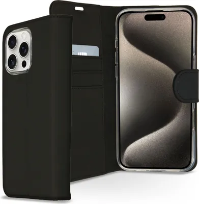 Produktbild von Accezz Wallet TPU Klapphülle iPhone 16 Pro Max - Schwarz