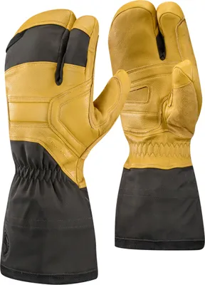 Skihandschuhe "Guide Finger Gloves" von Black Diamond in Gelb und Schwarz; mit langen Bündchen für zusätzlichen Schutz.