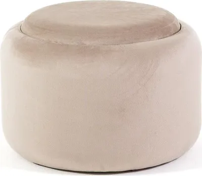 Immagine prodotto di Pouf in velluto con vano portaoggetti e coperchio reversibile come vassoio - design elegante, multifunzionale e salvaspazio per il soggiorno e la camera da letto - NALA