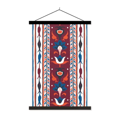 Produktbild von MuchoWow® Textilposter Blumen - Muster - Pflanzen - Abstrakt - Minimalismus 60x90 cm mit schwarzem Rahmen - Poster Wohnzimmer