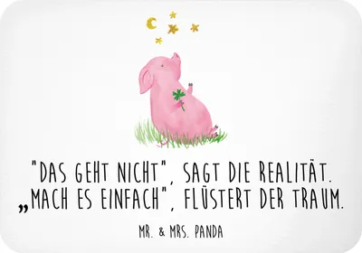 Produktbild von Mr. & Mrs. Panda magnet Schwein Glück - Weiß - Geschenk, Motivation, holzmagnet, wandmagnet, Sterne, Lustige Sprüche, Ziele, Glücksbringer, büromagnet, whiteboardmagnet