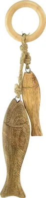 Produktbild von Maritime Dekofische aus Holz zum Aufhängen Handgeschnitzt