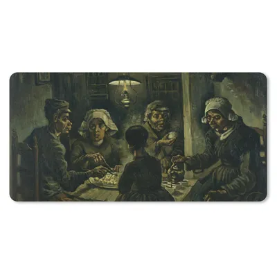 Produktbild von MuchoWow® Schreibtischunterlage Die Kartoffelesser - Vincent van Gogh 80x40 cm - XXL Mauspad - Gaming Mauspad