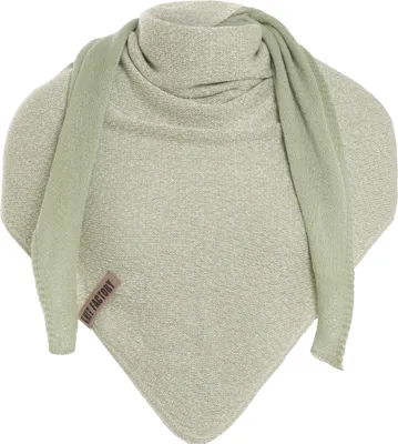 Produktbild von Knit Factory Ella Dreiecksschal - Ecru/Sage Green - 180x70 cm