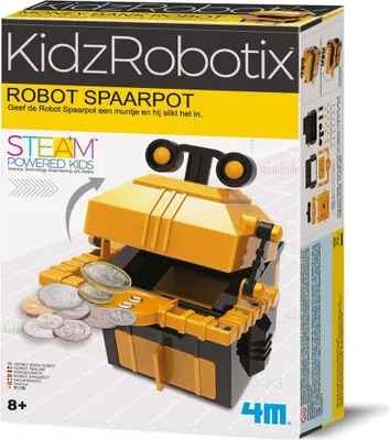 Produktbild von sparschwein-Roboter Junior 14 cm gold/schwarz 31-teilig