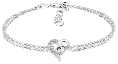 Imagen del producto de Pulsera para mujer, diseño Elli, con símbolo de corazón, adornada con cristales, en plata de ley 925.