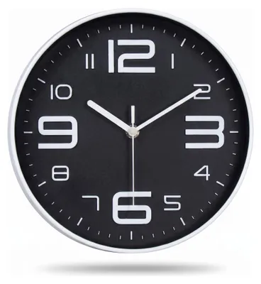 Image de SensaHome Horloge murale 25 cm avec design à quartz minimaliste - Noir