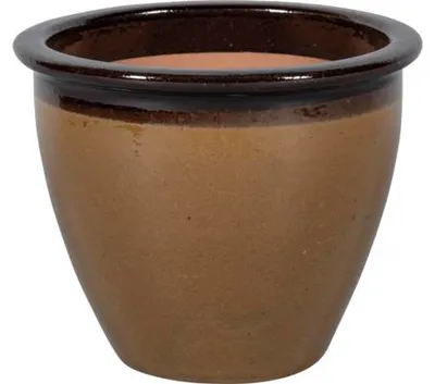 Produktbild von Pflanztopf FloraSelf Lucca Keramik glasiert Ø 31 cm H 27 cm hellbraun