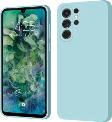 Produktbild von Hülle für Samsung Galaxy S24 Ultra Case Cover Bumper Silikon Softgrip Schutzhülle Farbe: Hellblau