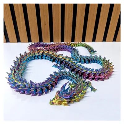 Produktbild von 3D-gedruckter Drache 126 cm – Bewegliche Drachenfigur – Fantasy-Dekoration & Sammlerstück