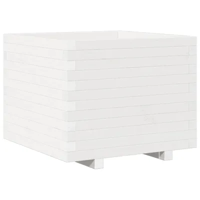 Obrázek produktu pro Zahradní truhlík bílý 60 x 60 x 49,5 cm masivní borovice
