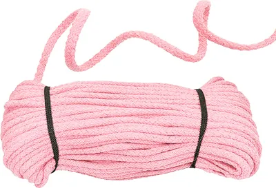 Baumwoll-Kordel geflochten 50m x 8mm Baumwoll-Schnur Bekleidungskordel rosa