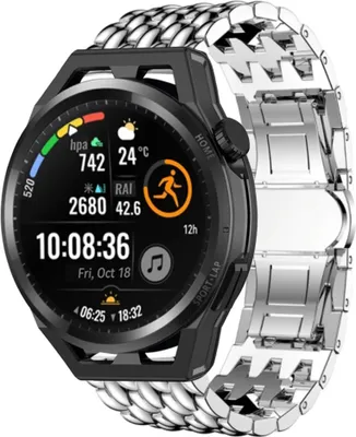 Produktbild von Strap-it Huawei Watch GT Drachenarmband Stahl (Silber)