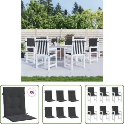 Produktbild von The Living Store Gartenstuhlauflagen für Niedriglehner 6 Stk. Schwarz 100x50x3cm