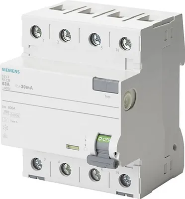Zdjęcie produktu dla Siemens FI-Schutzschalter 4polig 63 A 400 V 5SV3346-6KK12, 10 A, IP20