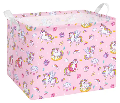 Aufbewahrungsbox mit Henkel, wasserdicht, 40x30x30 cm, Einhorn