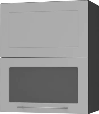 Produktbild von Küchenklapphängeschrank BARI 60cm Hochfaltklappe Glas Farbe wählbar BA-W8BS/60-AV RAL 7040 fenstergrau matt schwarz