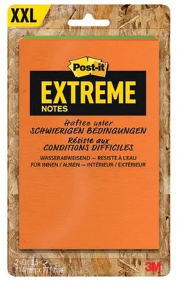 Immagine prodotto di Post-it note adesive Extreme Notes 114 x 171 mm colore casuale 2 blocchetti da 25 fogli ciascuno