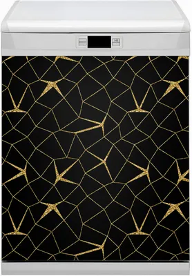 Produktbild von Magnet für Spülmaschine Abwaschbar 60x70 cm Magnet für Spülmaschine Magnetmatte Nachbildung - Mosaikgold und Schwarz