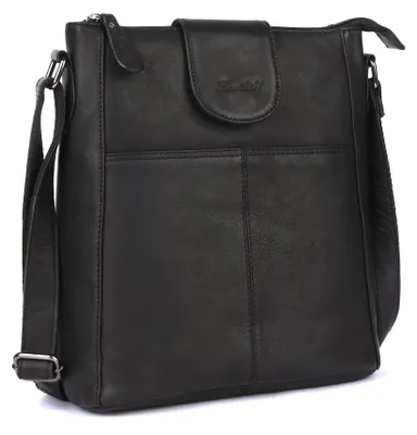 Produktbild von Benthill Umhängetasche Damen Echt Leder | Schultertasche aus echtem Rindsleder | Beutel Bag Frauen Vintage | Shopper